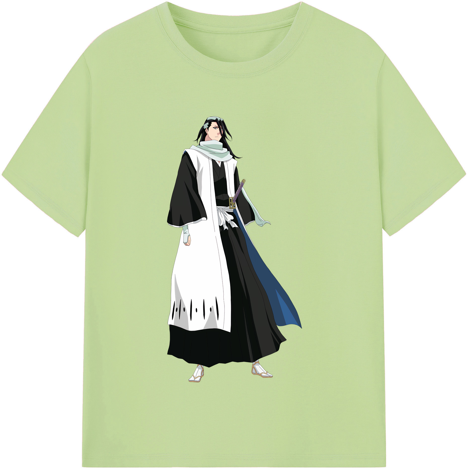 （画像用） ブリーチ くちき びゃくや BLEACH Kuchiki Byakuya 綿100％半袖Tシャツ（フロントプリント）